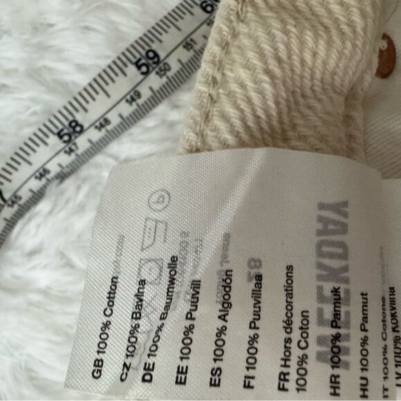 Weekday Cream Wide Leg Pants High Waisted Minimalist Size 28 - Picture 10 of 12